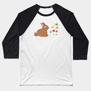 Bunny rabbit, with bees and flowers Baseball T-Shirt